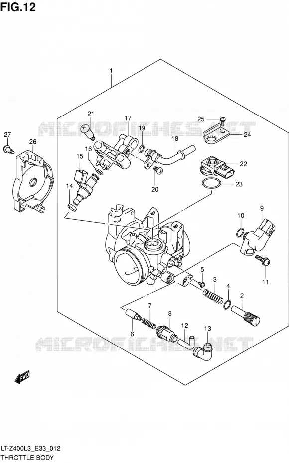 GASKLEPHUIS Suzuki QUAD 400 QUADSPORT 2013  LT-Z400 L3 (E33)