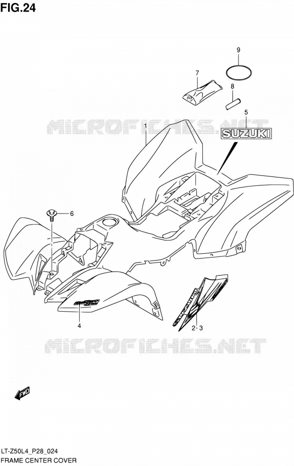 CENTRAL KUIP Suzuki QUAD 50 QUADSPORT 2014  LT-Z50 L4 (P03,P28,P33)