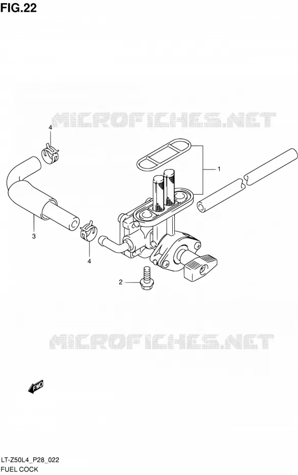 FUEL COCK Suzuki QUAD 50 QUADSPORT 2014  LT-Z50 L4 (P03,P28,P33)