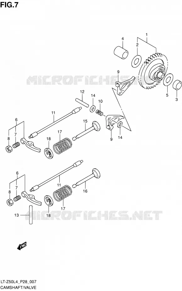 NOKKENAS - VALVES Suzuki QUAD 50 QUADSPORT 2014  LT-Z50 L4 (P03,P28,P33)