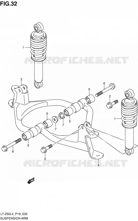 SCHOKDEMPER - VORKBEEN Suzuki QUAD 50 QUADSPORT 2014  LT-Z50 L4 (P19)