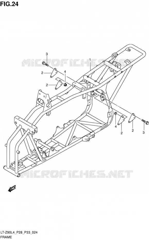 FRAME Suzuki QUAD 90 QUADSPORT 2014  LT-Z90 L4 (P03,P28,P33)