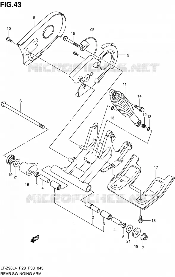 SWINGARM Suzuki QUAD 90 QUADSPORT 2014  LT-Z90 L4 (P03,P28,P33)
