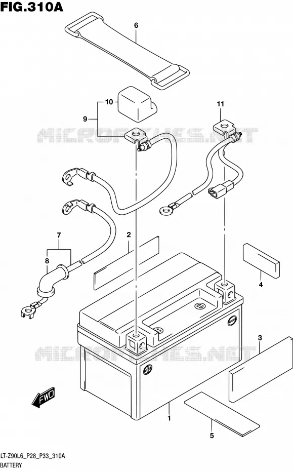 ACCU (LT-Z90L6 P28) Suzuki QUAD 90 QUADSPORT 2016  LT-Z90 L6 (P03,P28,P33)
