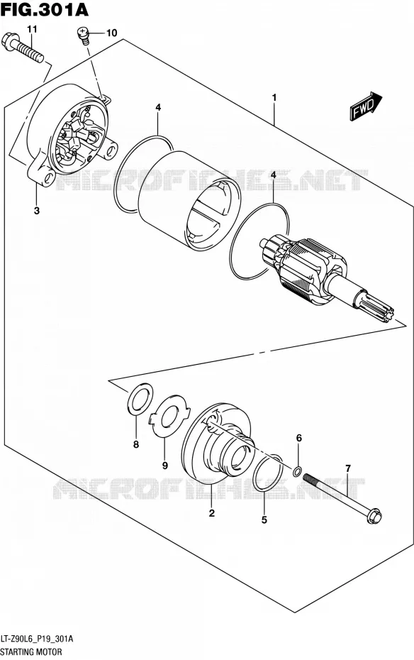 STARTMOTOR Suzuki QUAD 90 QUADSPORT 2016  LT-Z90 L6 (P19)