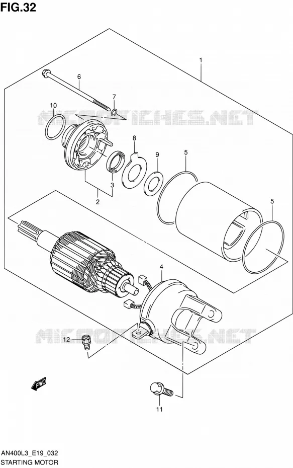 STARTMOTOR Suzuki SCOOTER 400 BURGMAN 2013  AN400A L3 (E02,E19,E24)