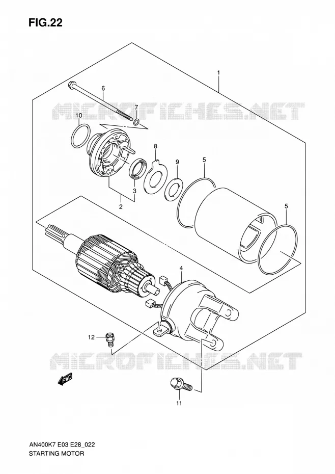 STARTMOTOR Suzuki SCOOTER 400 BURGMAN 2010  AN400 L0 (E03,E28,E33)
