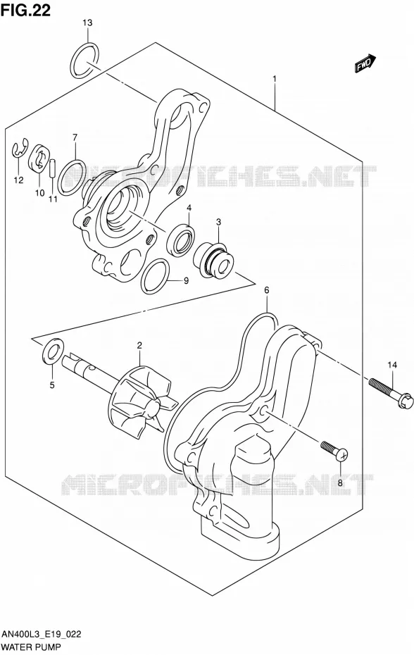 WATERPOMP Suzuki SCOOTER 400 BURGMAN 2013  AN400 L3 (E19)