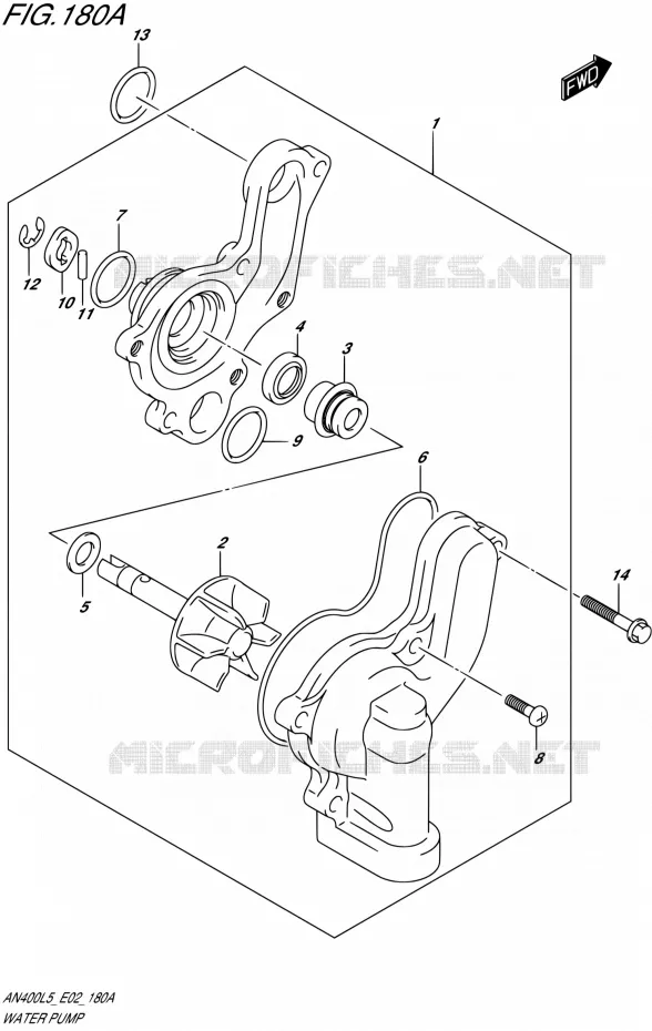 WATERPOMP Suzuki SCOOTER 400 BURGMAN 2015  AN400 L5 (E19)