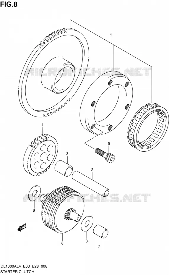 STARTMOTOR CLUTCH Suzuki MOTO 1000 V-STROM 2014  DL1000A L4 (E03,E28,E33)
