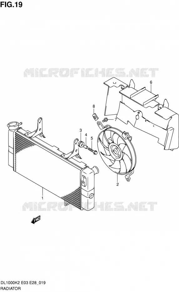 RADIATOR Suzuki MOTO 1000 V-STROM 2003  DL1000 K3 (E03,E28,E33)