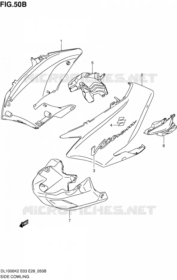 SIDE KUIP (MODELE K4/K5) Suzuki MOTO 1000 V-STROM 2003  DL1000 K3 (E03,E28,E33)