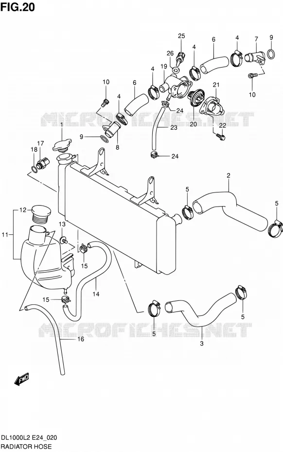 RADIATOR SLANG Suzuki MOTO 1000 V-STROM 2012  DL1000 L2 (E24)