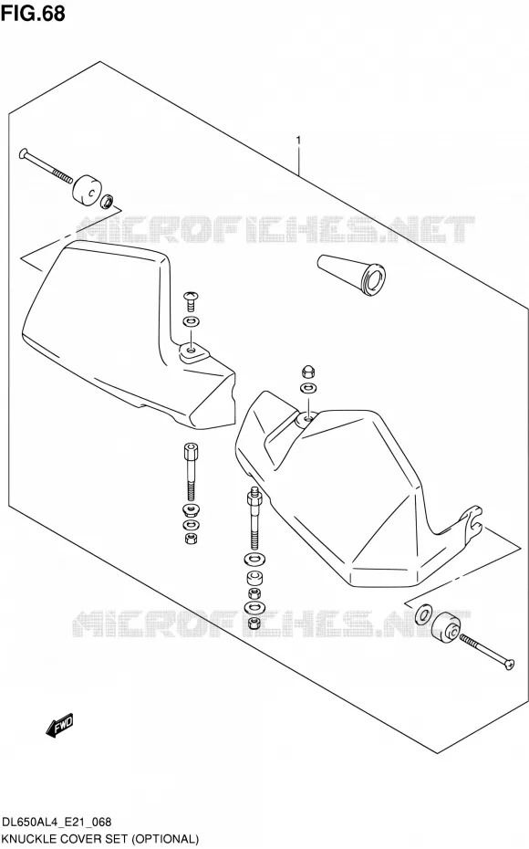 KNUCKLE COVERS (OPTIONAL) Suzuki MOTO 650 V-STROM 2014  DL650A L4 (E21)