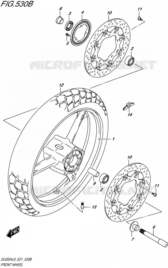 VOORWIEL (DL650AUEL6 E21) Suzuki MOTO 650 V-STROM 2016  DL650XA L6 (E21)