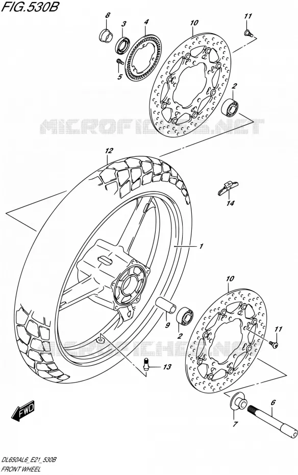 VOORWIEL (DL650AUEL6 E21) Suzuki MOTO 650 V-STROM 2016  DL650XAUE L6 (E21)
