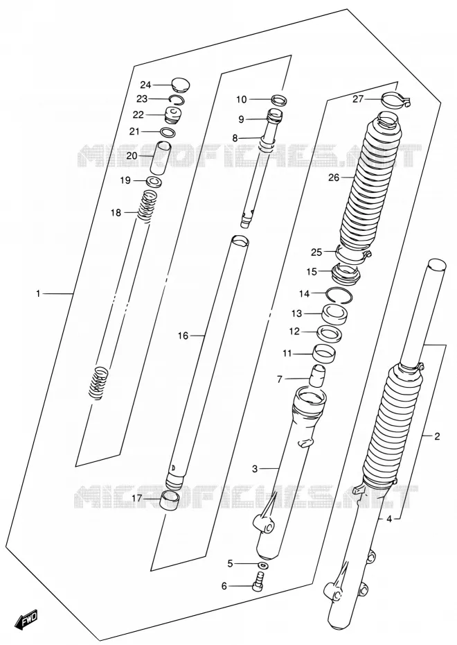 FRONT SCHOKDEMPER Suzuki MOTO 200 DR 2003  DR200SE K3 (E06,E24)