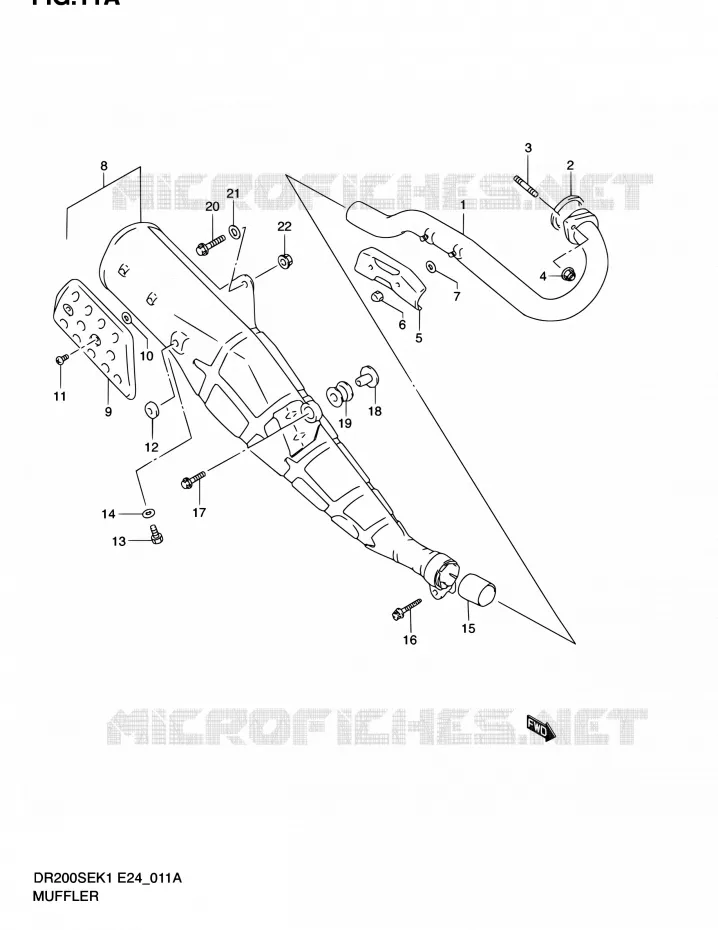 GELUIDDEMPER (MODELE K2/K3/K4/K5) Suzuki MOTO 200 DR 2003  DR200SE K3 (E06,E24)