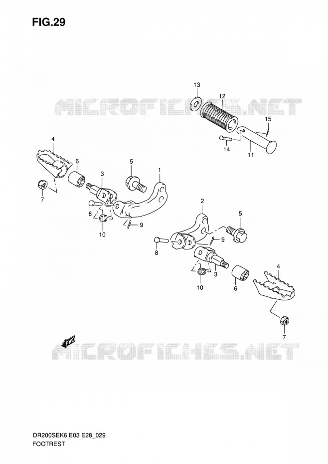 FOOTREST Suzuki MOTO 200 DR 2010  DR200SE L0 (E03,E28,E33)