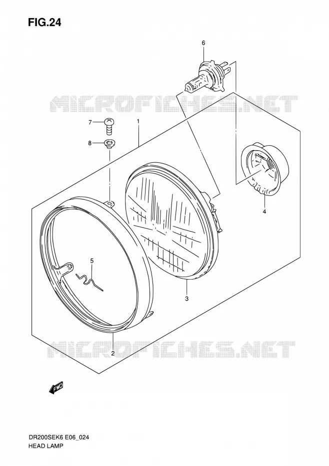 KOPLAMP Suzuki MOTO 200 DR 2010  DR200SE L0 (E06,E24)