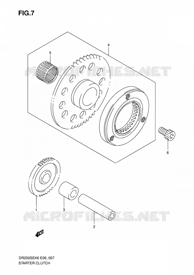 STARTMOTOR CLUTCH Suzuki MOTO 200 DR 2010  DR200SE L0 (E06,E24)