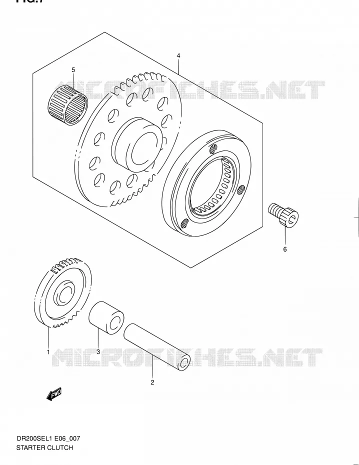STARTMOTOR CLUTCH Suzuki MOTO 200 DR 2011  DR200SE L1 (E06,E24)