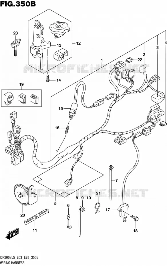 BEDRADING (DR200SEL3 E28) Suzuki MOTO 200 DR 2015  DR200S L5 (E03,E28,E33)