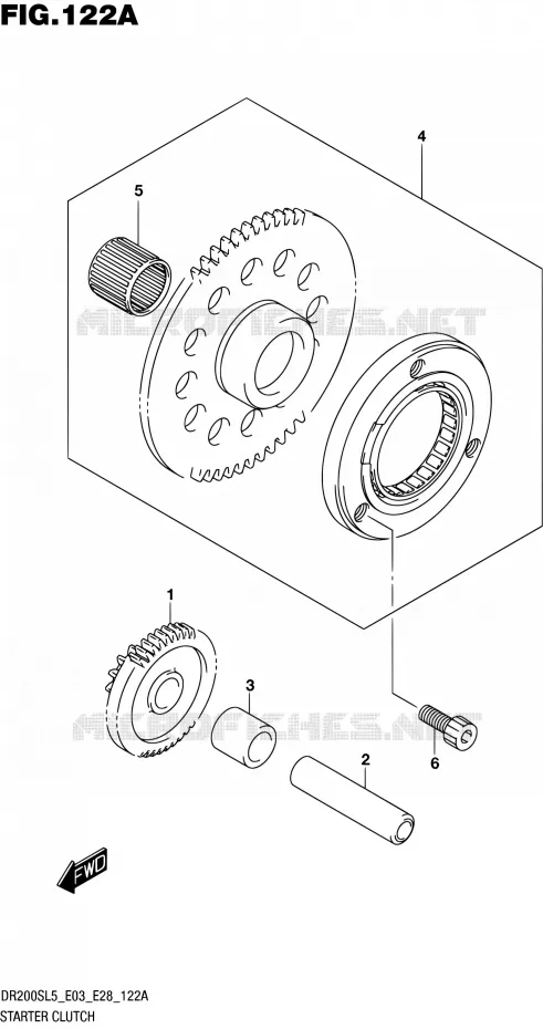 STARTMOTOR CLUTCH Suzuki MOTO 200 DR 2015  DR200S L5 (E03,E28,E33)