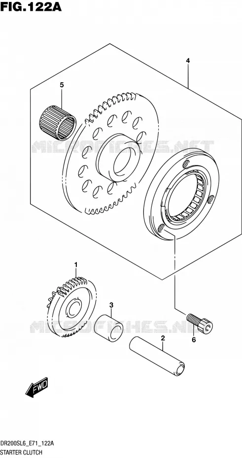 STARTMOTOR CLUTCH Suzuki MOTO 200 DR 2016  DR200S L6 (E71)