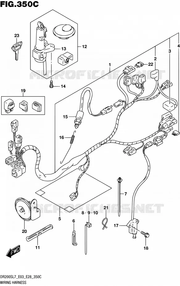 BEDRADING (DR200SL7 E33) Suzuki MOTO 200 DR 2017  DR200S L7 (E03,E28,E33)