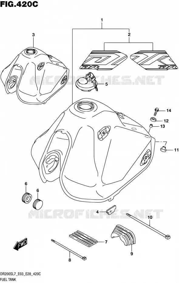 BENZINETANK (DR200SL7 E33) Suzuki MOTO 200 DR 2017  DR200S L7 (E03,E28,E33)