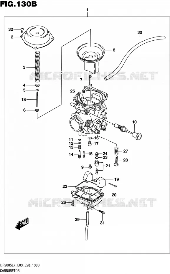 CARBURATOR (DR200SL7 E28) Suzuki MOTO 200 DR 2017  DR200S L7 (E03,E28,E33)