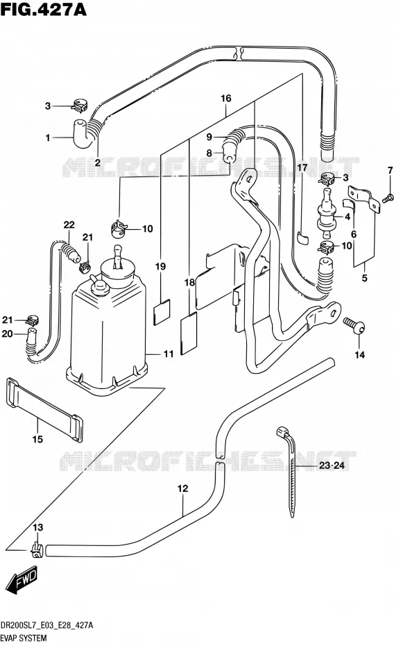 FUEL EVAP SYSTEM (DR200SL7 E33) Suzuki MOTO 200 DR 2017  DR200S L7 (E03,E28,E33)