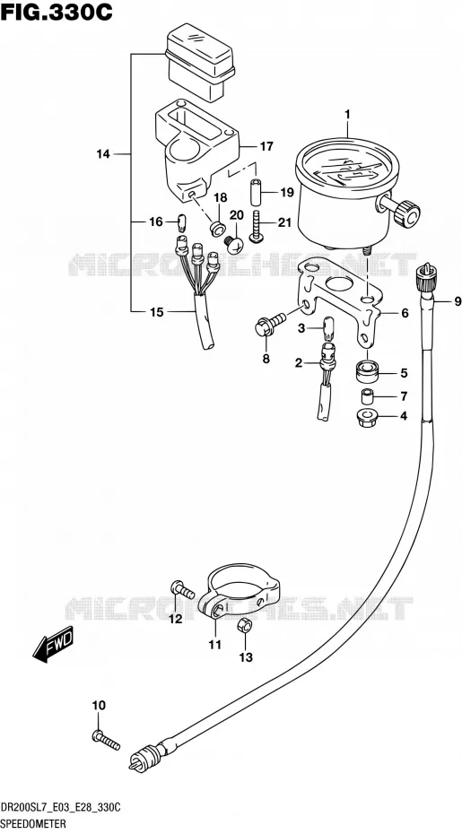 SNELHEIDSMETER (DR200SL7 E33) Suzuki MOTO 200 DR 2017  DR200S L7 (E03,E28,E33)