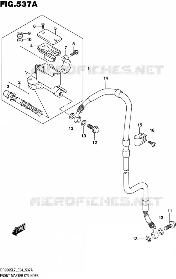 FRONT HOOFDREMCILINDER Suzuki MOTO 200 DR 2017  DR200S L7 (E24)