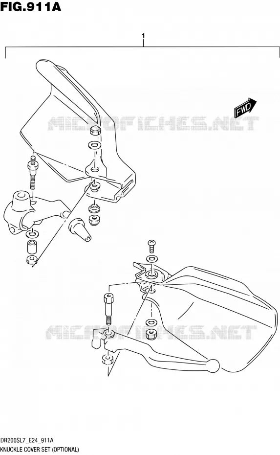 KNUCKLE COVERS (OPTIONAL) Suzuki MOTO 200 DR 2017  DR200S L7 (E24)