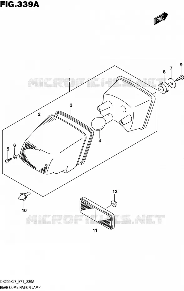TAIL LIGHT ASSY Suzuki MOTO 200 DR 2017  DR200S L7 (E71)