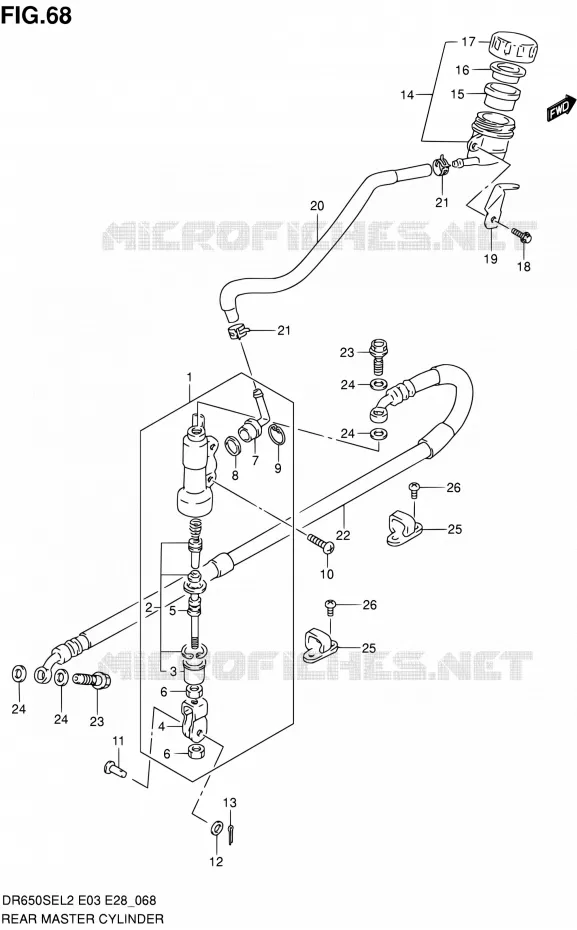 ACHTER HOOFDREMCILINDER Suzuki MOTO 650 DR 2012  DR650SE L2 (E03,E28,E33)