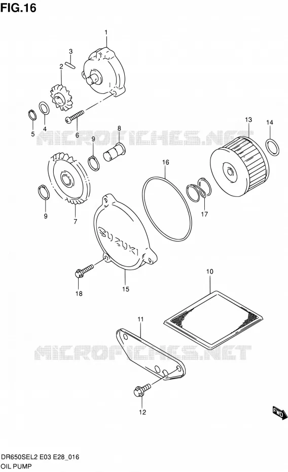 OLIEPOMP Suzuki MOTO 650 DR 2012  DR650SE L2 (E03,E28,E33)