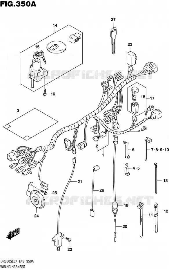 BEDRADING Suzuki MOTO 650 DR 2017  DR650SE L7 (E43)