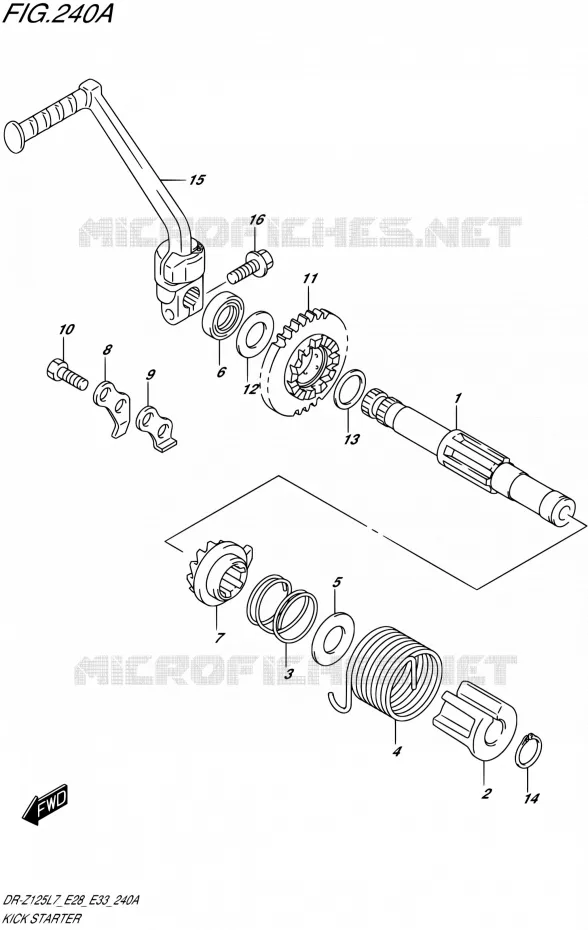 KICKSTARTER Suzuki MOTO 125 DR-Z 2017  DR-Z125 L7 (E28,E33)