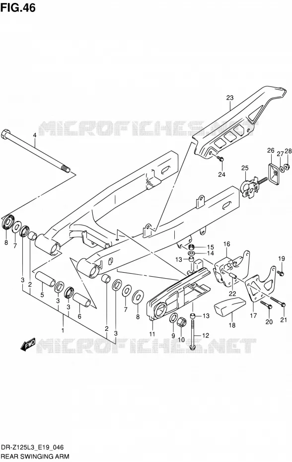 SWINGARM (DR-Z125L3 E19) Suzuki MOTO 125 DR-Z 2013  DR-Z125L L3 (E19)