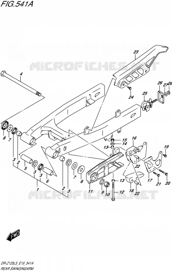 SWINGARM (DR-Z125L5 E19) Suzuki MOTO 125 DR-Z 1995  DR-Z125L L5 (E19)