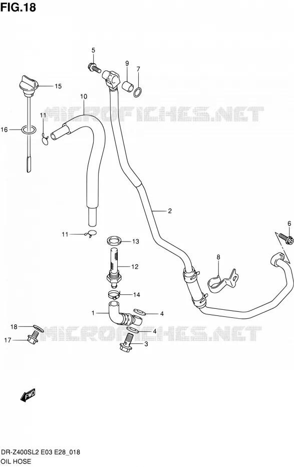 OLIE SLANG Suzuki MOTO 400 DR-Z 2012  DR-Z400S L2 (E03,E28,E33)
