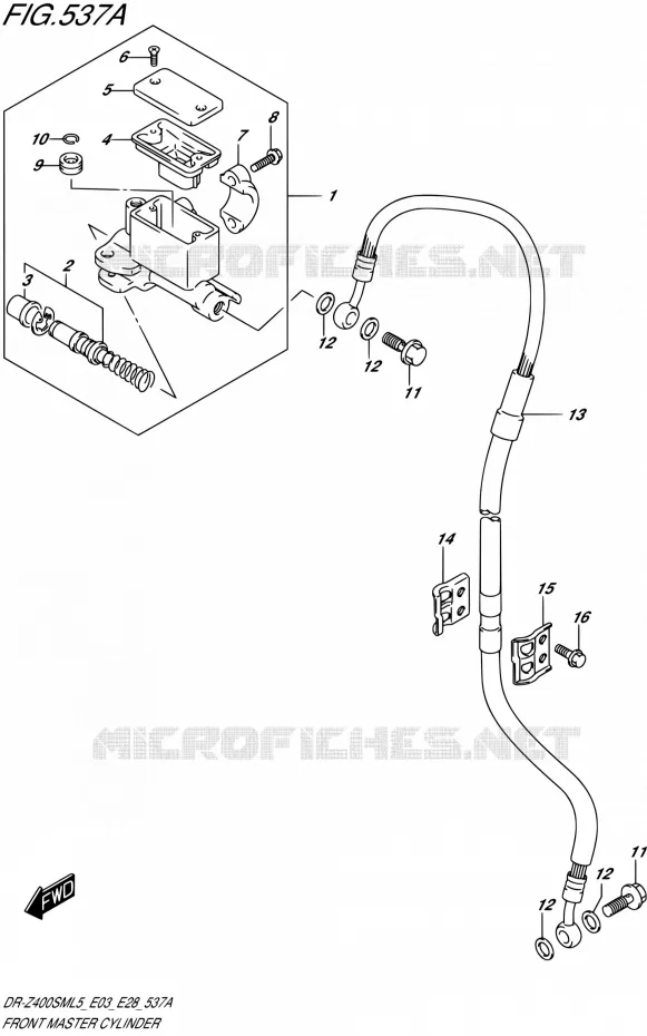 FRONT HOOFDREMCILINDER Suzuki MOTO 400 DR-Z 2015  DR-Z400SM L5 (E03,E28,E33)