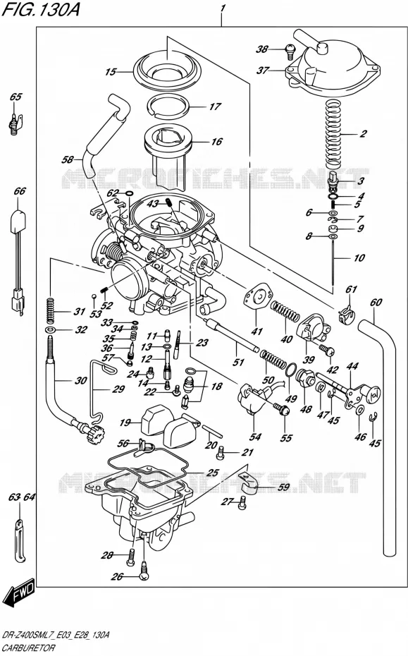 CARBURATOR (DR-Z400SML7 E03) Suzuki MOTO 400 DR-ZSM 2017  DR-Z400SM L7 (E03,E28,E33)