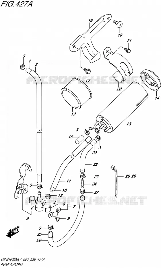 FUEL EVAP SYSTEM (DR-Z400SML7 E33) Suzuki MOTO 400 DR-ZSM 2017  DR-Z400SM L7 (E03,E28,E33)