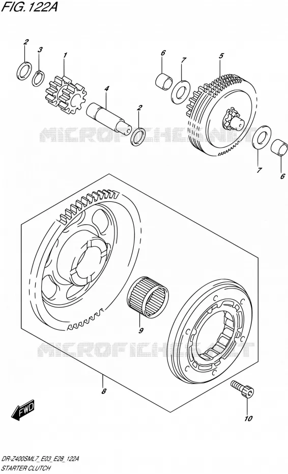 STARTMOTOR CLUTCH Suzuki MOTO 400 DR-ZSM 2017  DR-Z400SM L7 (E03,E28,E33)