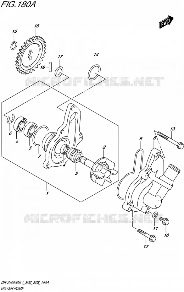 WATERPOMP Suzuki MOTO 400 DR-ZSM 2017  DR-Z400SM L7 (E03,E28,E33)