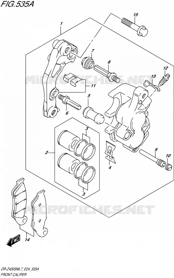 FRONT CALIPER Suzuki MOTO 400 DR-ZSM 2017  DR-Z400SM L7 (E24)